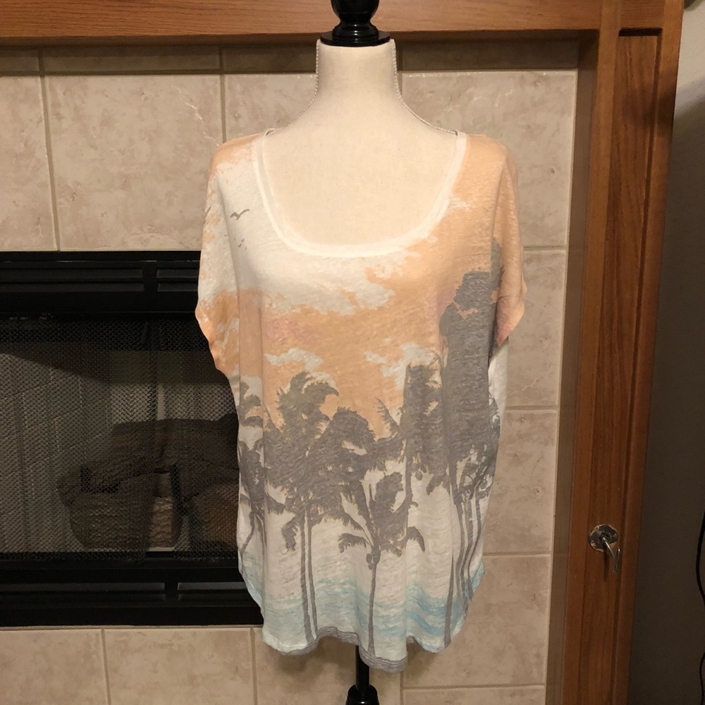 Palm tree print blouse by LC Lauren Conrad